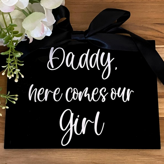 White Acrylic, Custom or personalised Wedding Sign, Modern or Rustic Flower Girl Sign, Wedding Child Aisle Sign, Page Boy or Ring Bearer Wedding Sign Queensland Australia.