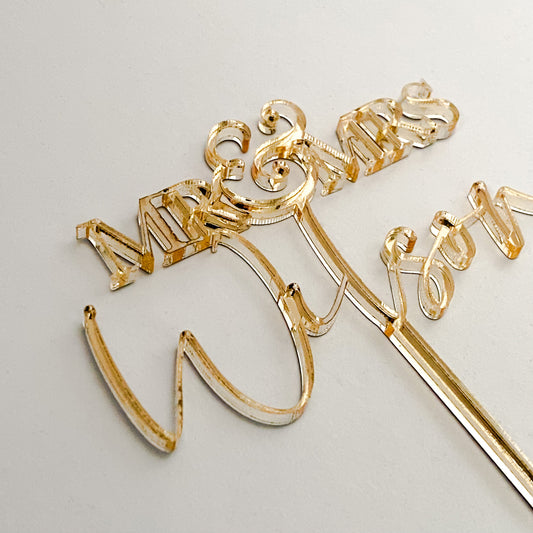 Mr & Mrs Classic Cake Topper