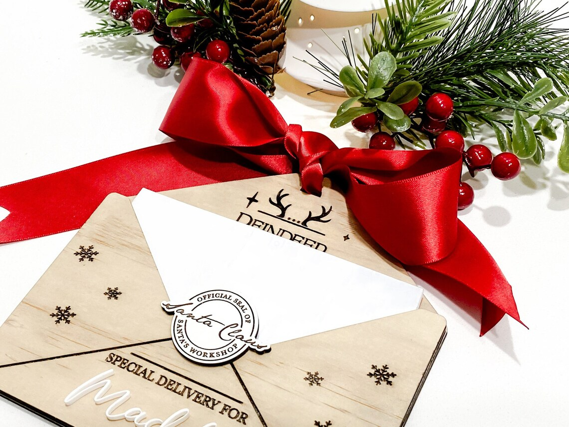 Letter from Santa | Christmas Ornament Wood Santa Envelope