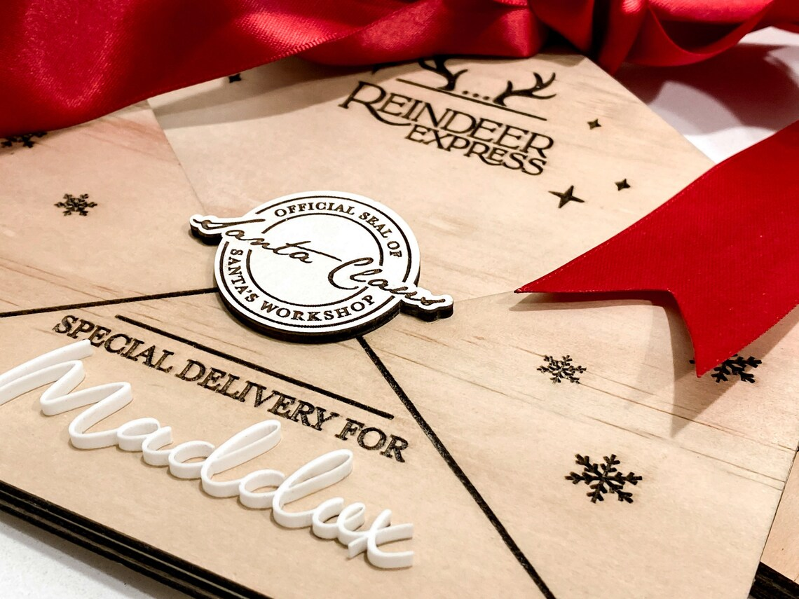 Letter from Santa | Christmas Ornament Wood Santa Envelope