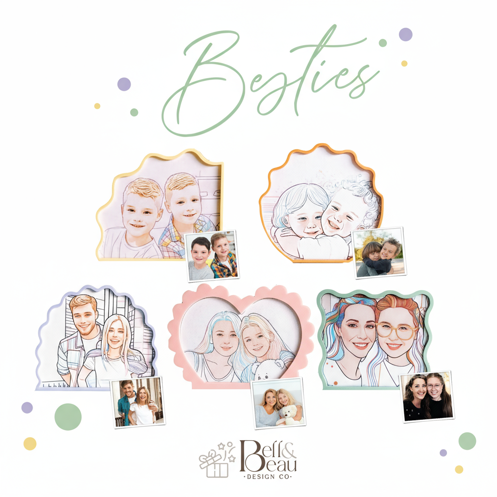 Soft Wave Line Art Picture Frame