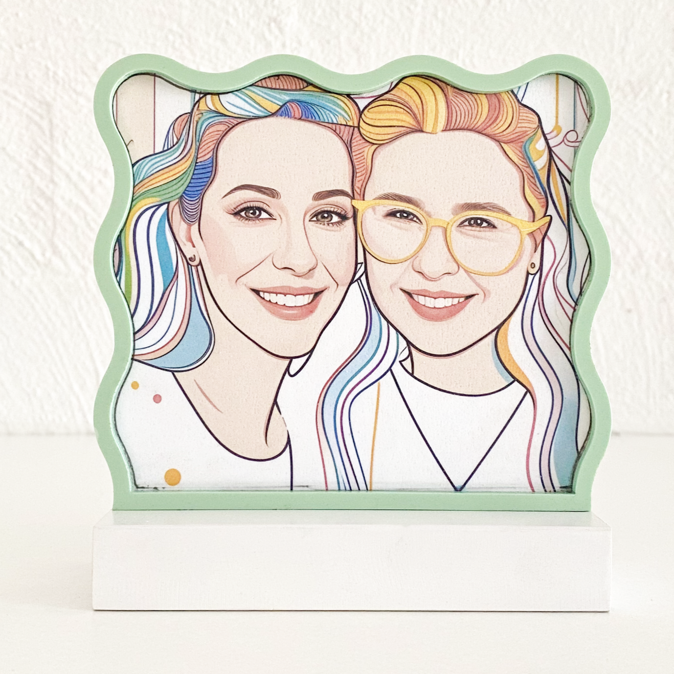 Soft Wave Line Art Picture Frame