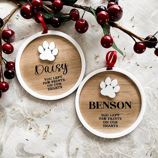 Heart Warming Paw Print Christmas Bauble | Gift for Pet Lovers