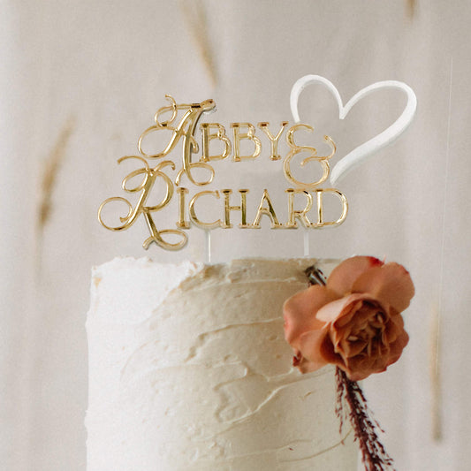 3D layered Floating Script Cake Topper