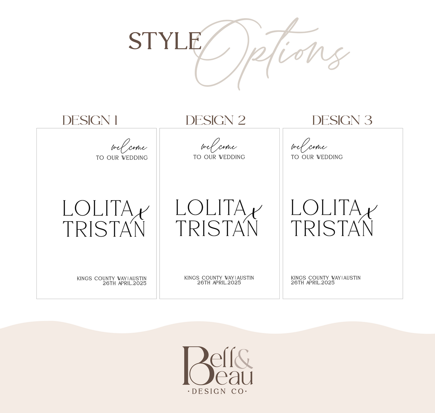 Kiss Wedding Welcome Sign