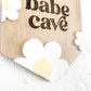 LIttle Babe Cave Child & Nursery Decor, Natural Wood & Acrylic Nursery Gifts, Daisy Bedroom Decor Sign.
