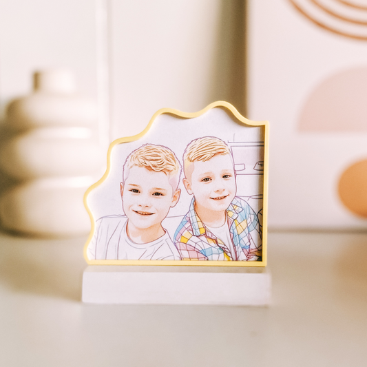 Half-wave Line Art Picture Frame, Made in Australia by Bell & Beau Design Co. The perfect best friend gift! Available in our wide range of pastel colours.