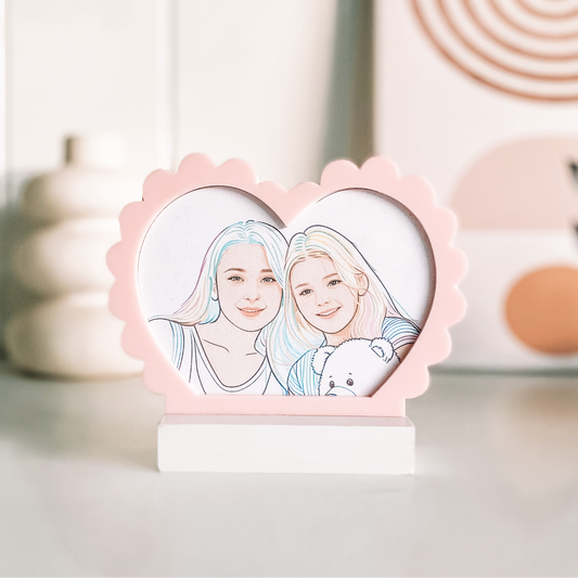 Heart Line Art Picture and Frame, Made in Australia by Bell & Beau Design Co. The perfect bestfriend gift! Available in our wide range of pastel colours.