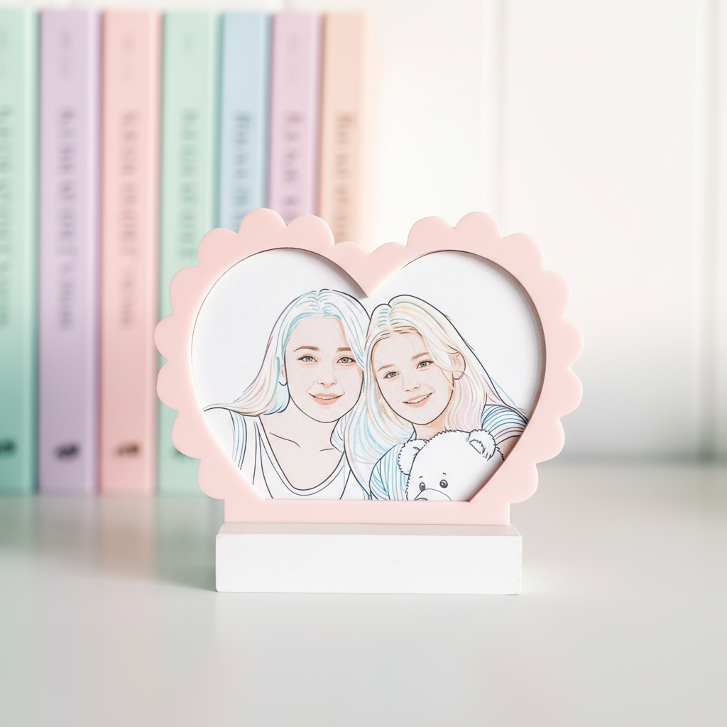 Heart Line Art Picture Frame