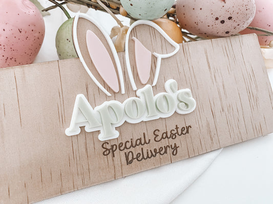 Custom Bunny Ear Crate Box Sign