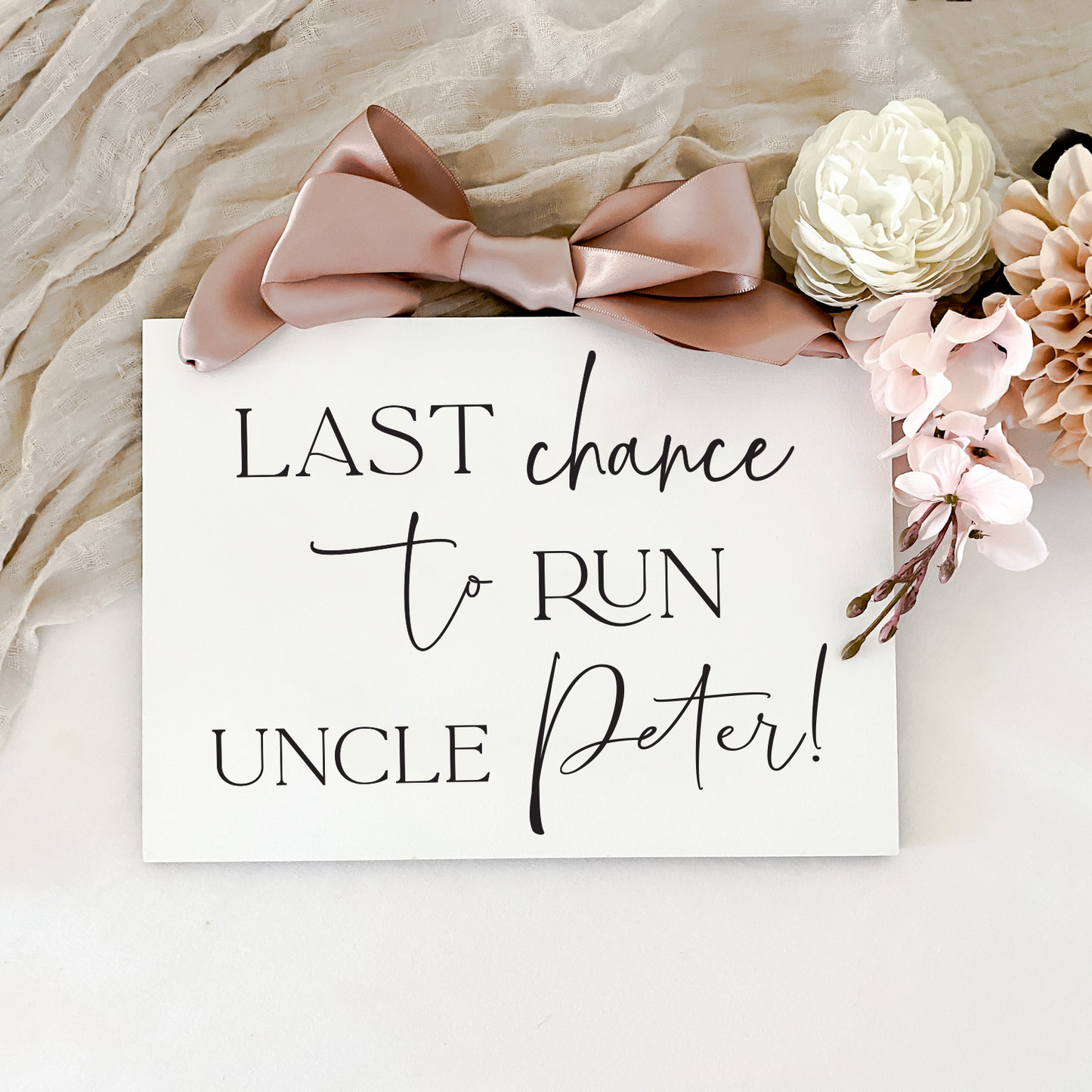 They Promised me cake Wedding Sign, in White Acrylic, Page Boy, Flower Girl or Ring Bearer Wedding Sign Queensland Australia, Funny 