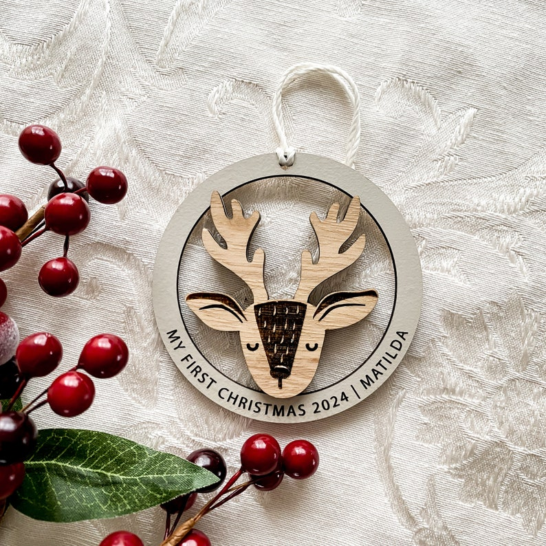 My First Christmas Reindeer Christmas Bauble