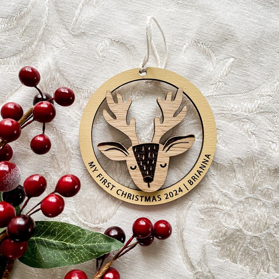 My First Christmas Reindeer Christmas Bauble