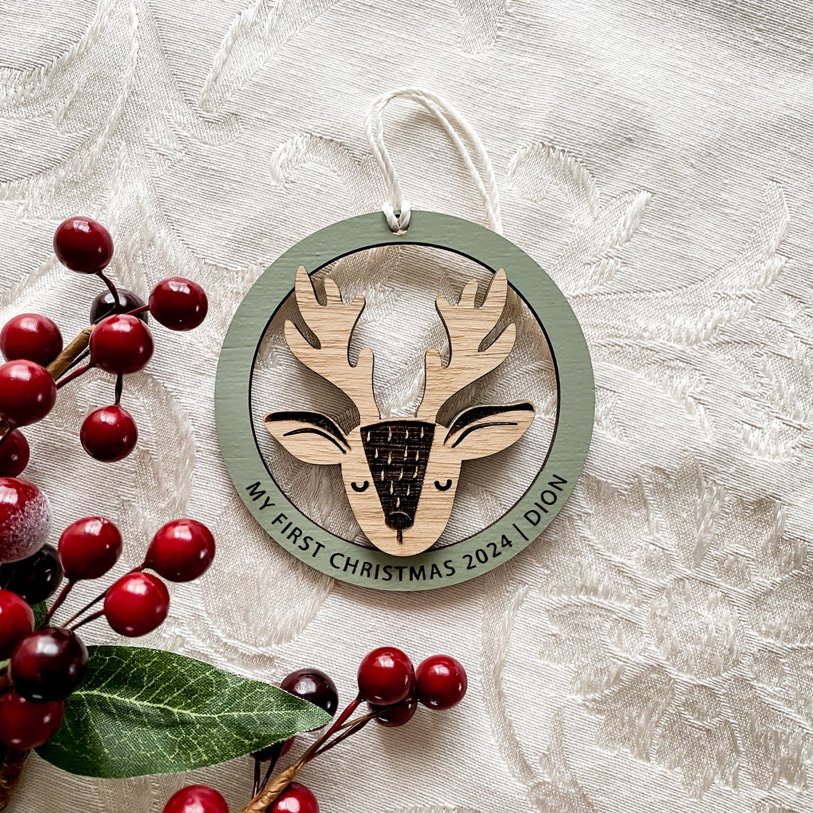 My First Christmas Reindeer Christmas Bauble