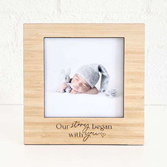 Our Story Begins With You Wood Picture Frame