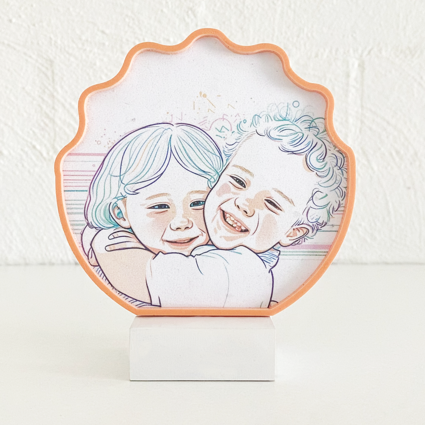 Wavy Shell Line Art Picture Frame