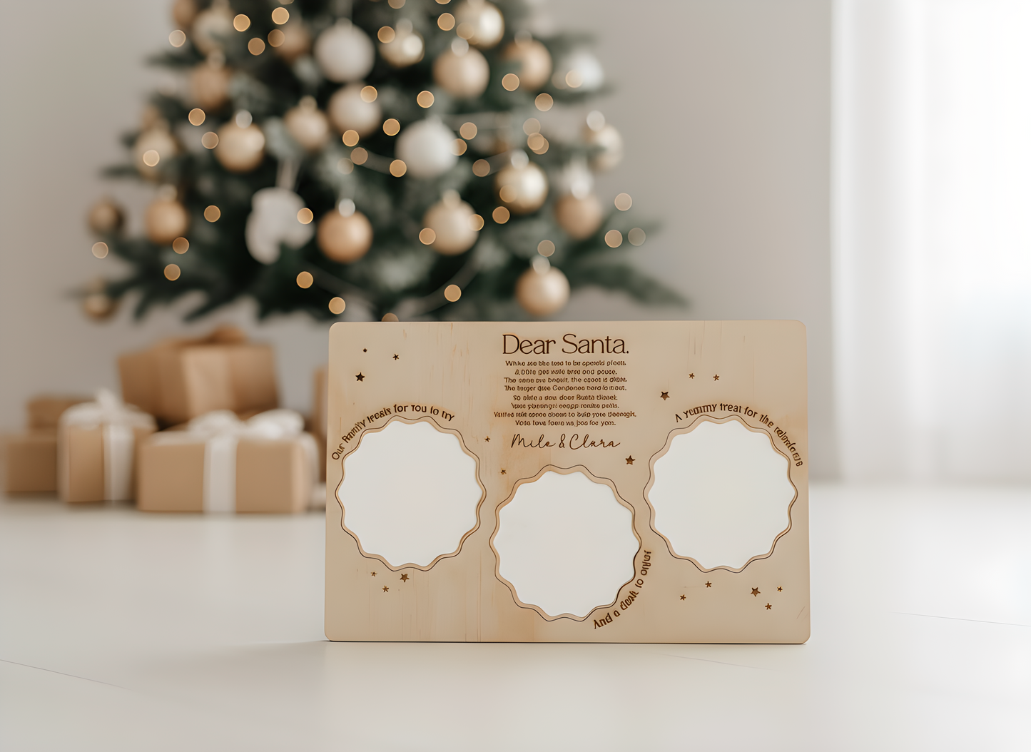 Santa Treat Tray | Personalised Wood Santa Plate