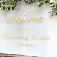 Elegant White Acrylic Wedding Welcome Sign