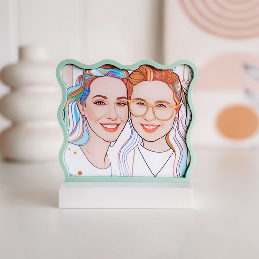 Soft Wave Line Art Picture Frame, Made in Australia by Bell & Beau Design Co. The perfect bestfriend gift! Available in our wide range of pastel colours.