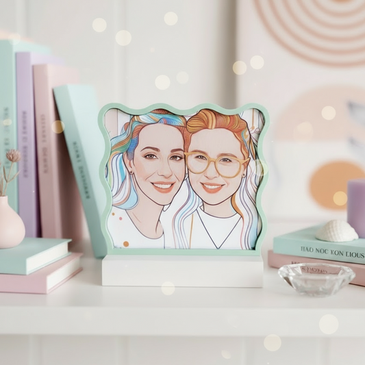 Soft Wave Line Art Picture Frame