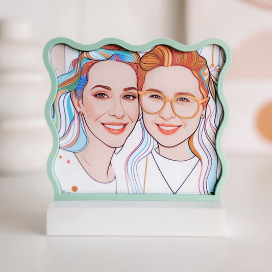 Soft Wave Line Art Picture Frame