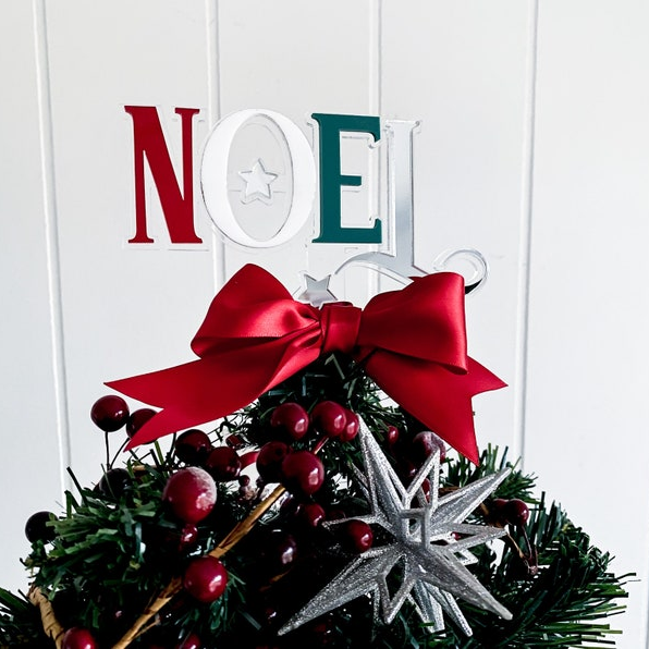 Unique NOEL Christmas Tree Topper |  Festive Star Alternative