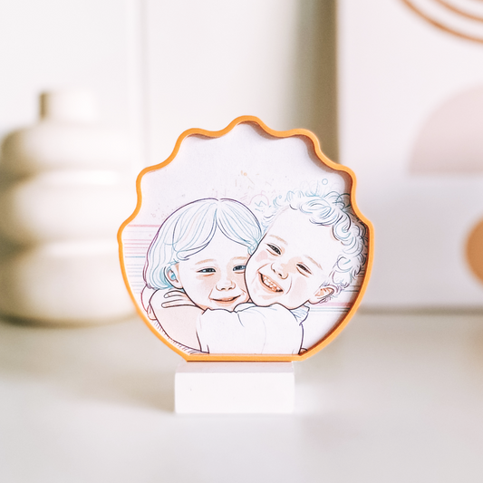 Wavy Shell Line Art Picture Frame, Made in Australia by Bell & Beau Design Co. The perfect bestfriend gift! Available in our wide range of pastel colours.
