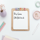 Dry erase notes board with a wooden back and acrylic front, featuring colourful 'NOTES' letters at the top.