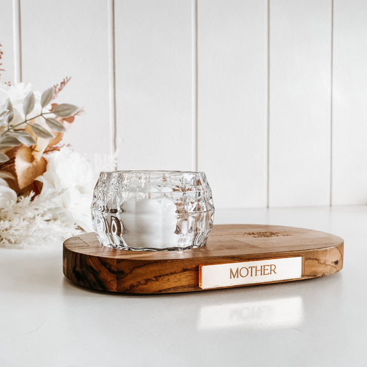 Personalised memorial tealight candle holder with solid wood base, glass candle cup, and custom plaque in silver or gold. Includes one tealight candle and optional engraved top message. Perfect as a sympathy gift, funeral tribute, or remembrance keepsake, this handcrafted décor piece adds warmth and comfort to the home while honouring loved ones in loving memory.