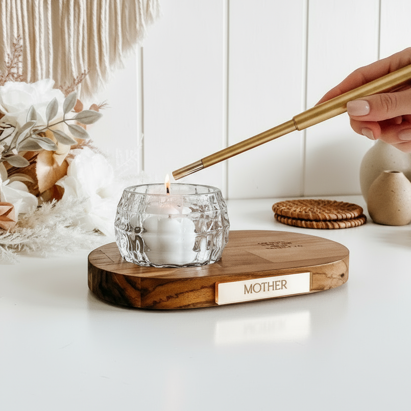 Personalised Memorial Candle Holder - In Loving Memory Sympathy Gift