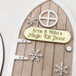 Video of Modern Christmas Elf Door crafted from acrylic with layered textures and snowflake details. Personalised name plaque adds a heartfelt touch. Ideal for placing near the Christmas tree or on a skirting board to delight children.